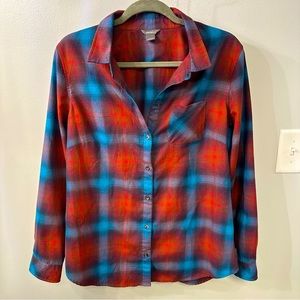 Red and blue plaid flannel